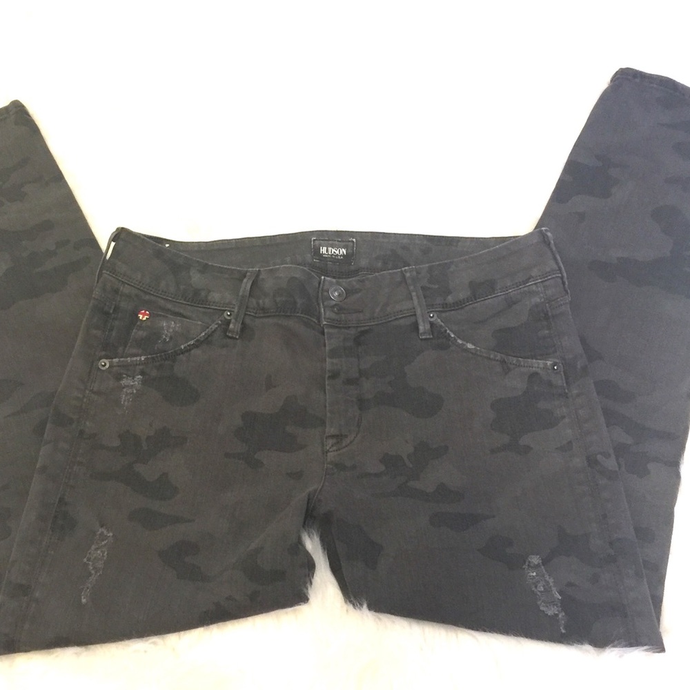 Hudson camo midrise collin skinny jeans 31